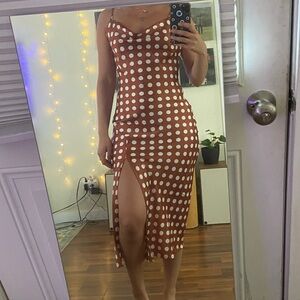 Polka dot midi dress